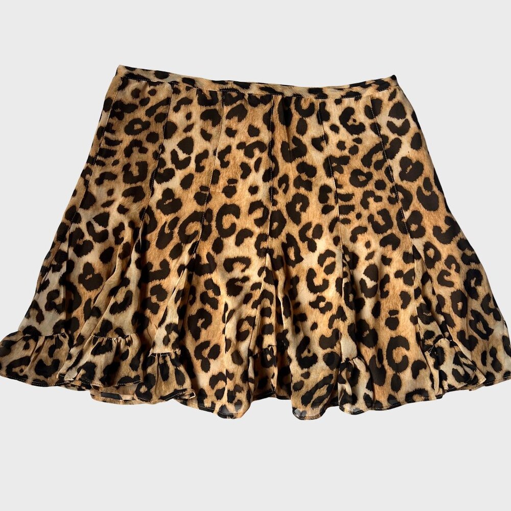 VICI Animal Print Ruffle Hem Mini Skirt – Size Small